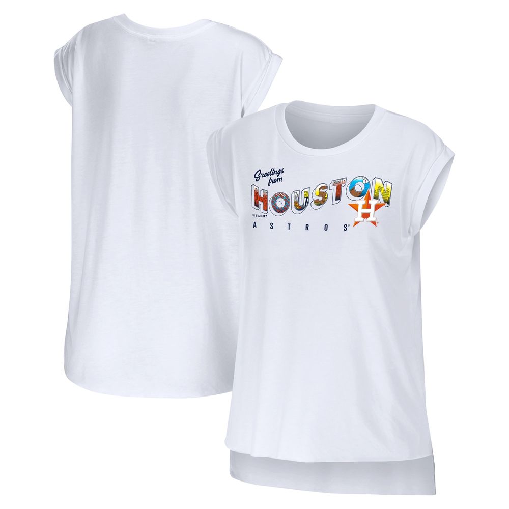 Women's WEAR by Erin Andrews White Houston Astros Greetings From T-Shirt