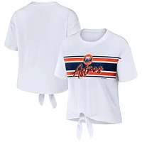 Women's WEAR by Erin Andrews White Houston Astros Tie-Front T-Shirt