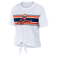 Women's WEAR by Erin Andrews White Houston Astros Tie-Front T-Shirt