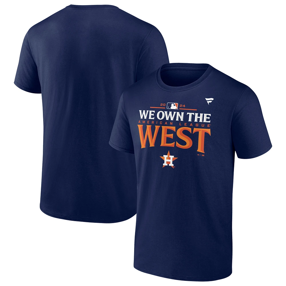 T-shirt de vestiaire pour jeunes fanatiques bleu marine des Houston Astros, champions la division ouest AL 2024