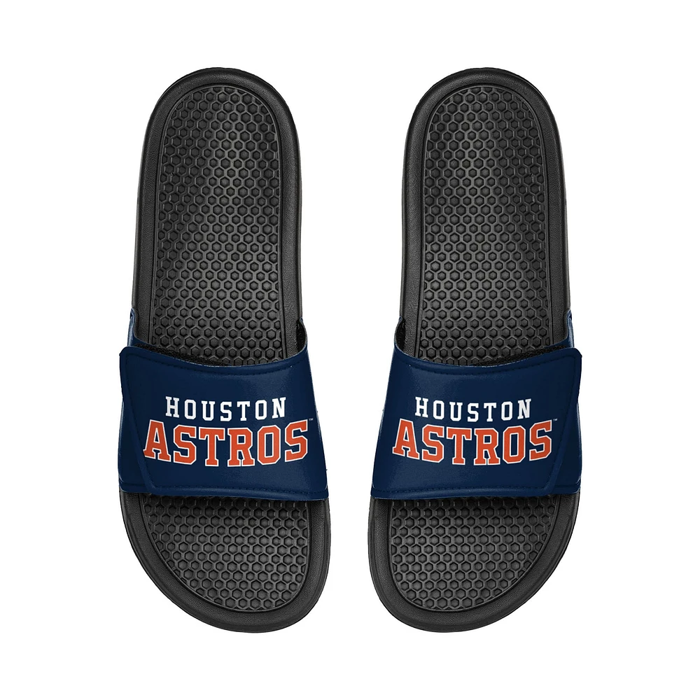 Youth FOCO Houston Astros Colorblock Big Logo Legacy Slide Sandals