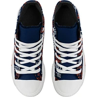 Youth FOCO Navy Houston Astros Repeat Wordmark High Top Canvas Allover Sneakers