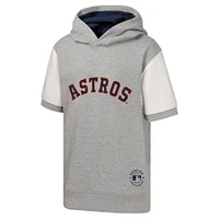 Youth  Heather Gray Houston Astros Line Up Short Sleeve Pullover Hoodie