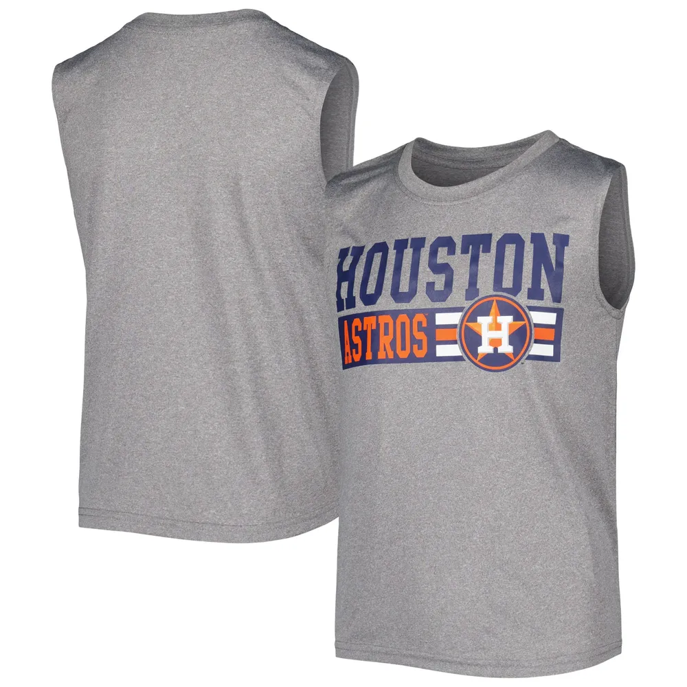 T-shirt sans manches Houston Astros gris chiné pour jeune