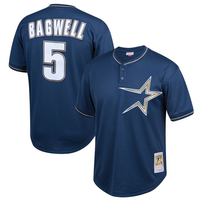 Mitchell & Ness Jeff Bagwell Navy Houston Astros Cooperstown Collection Maillot d'entraînement au bâton en maille