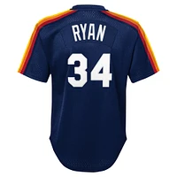 Maillot d'entraînement de frappeur en maille pour jeunes Mitchell & Ness Nolan Ryan Navy Houston Astros Cooperstown Collection