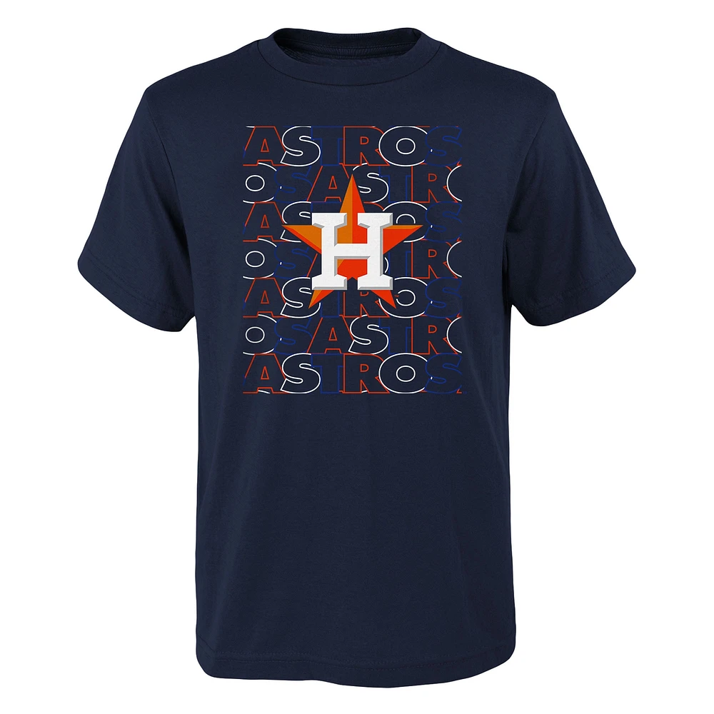 T-shirt bleu marine Houston Astros Letterman pour jeune