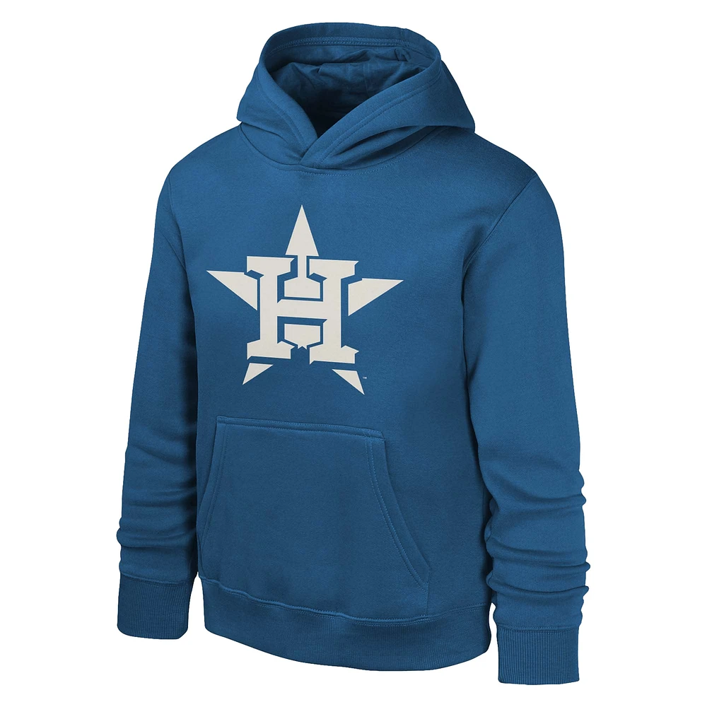 Youth Navy Houston Astros Team Banner Washed Pullover Hoodie