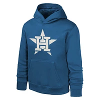 Youth Navy Houston Astros Team Banner Washed Pullover Hoodie