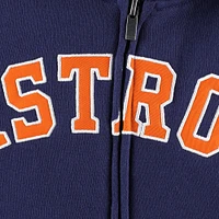 Youth Navy Houston Astros Wordmark Full-Zip Fleece Hoodie