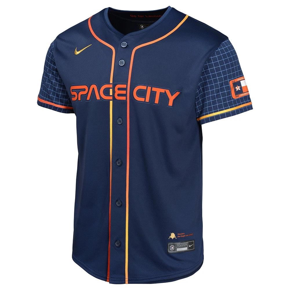 Maillot de joueur Nike Alex Bregman Houston Astros City Connect Limited bleu marine pour jeune