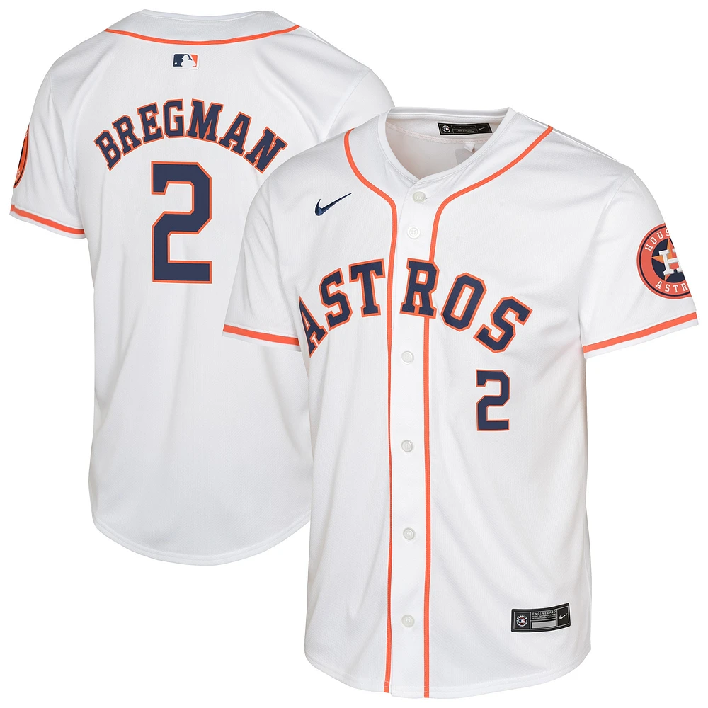 Maillot Nike Alex Bregman blanc Houston Astros à domicile en édition limitée pour jeunes