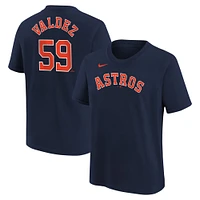 Youth Nike Framber Valdez Navy Houston Astros Name & Number T-Shirt