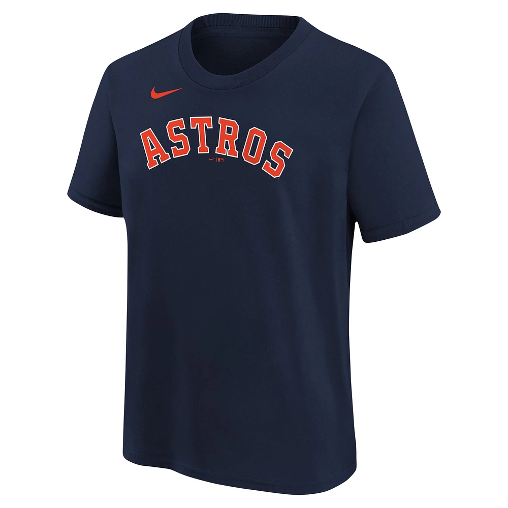 T-shirt avec nom et numéro Nike Framber Valdez pour jeunes Astros de Houston, bleu marine