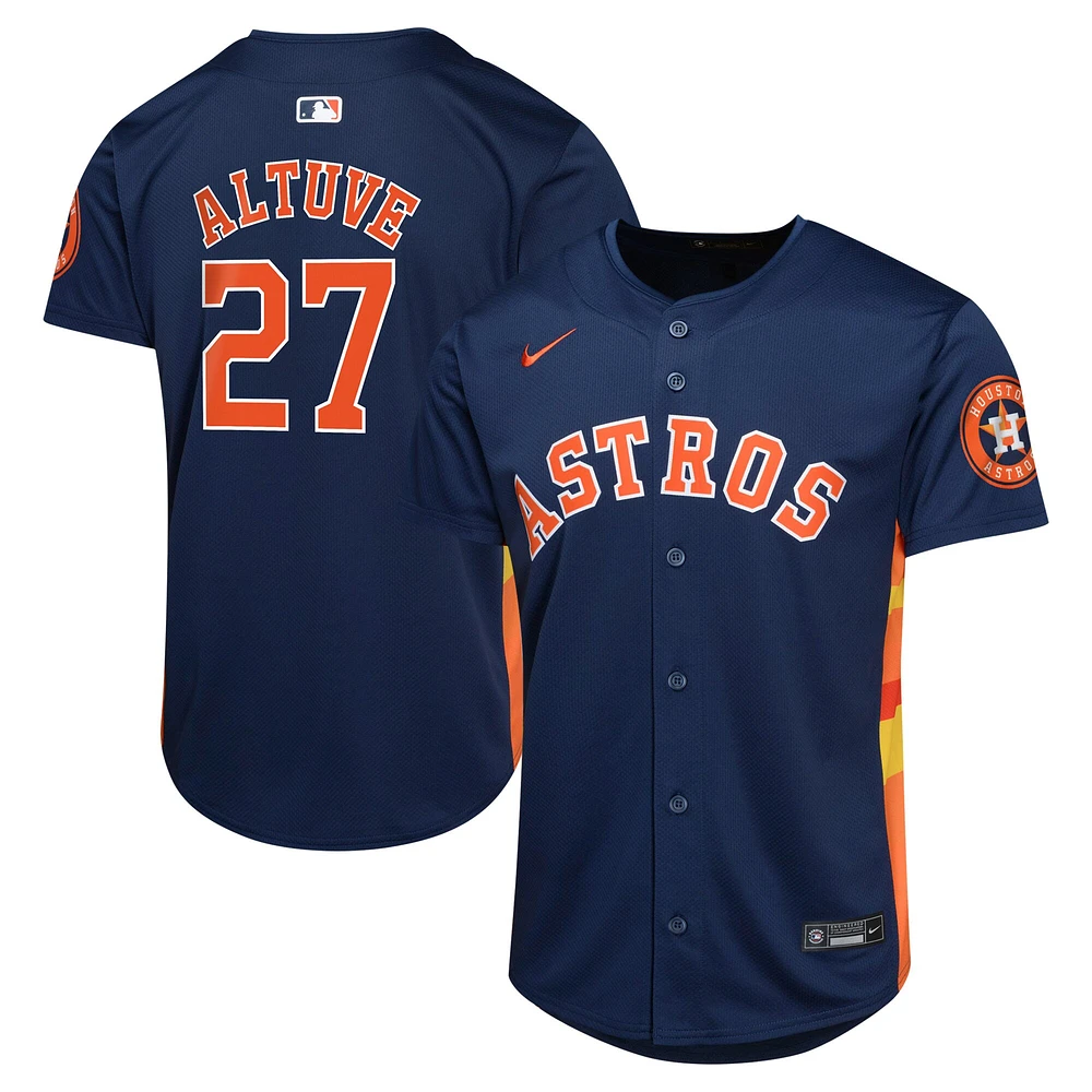 Maillot de joueur alternatif limité Nike Jose Altuve pour jeunes Astros Houston, bleu marine