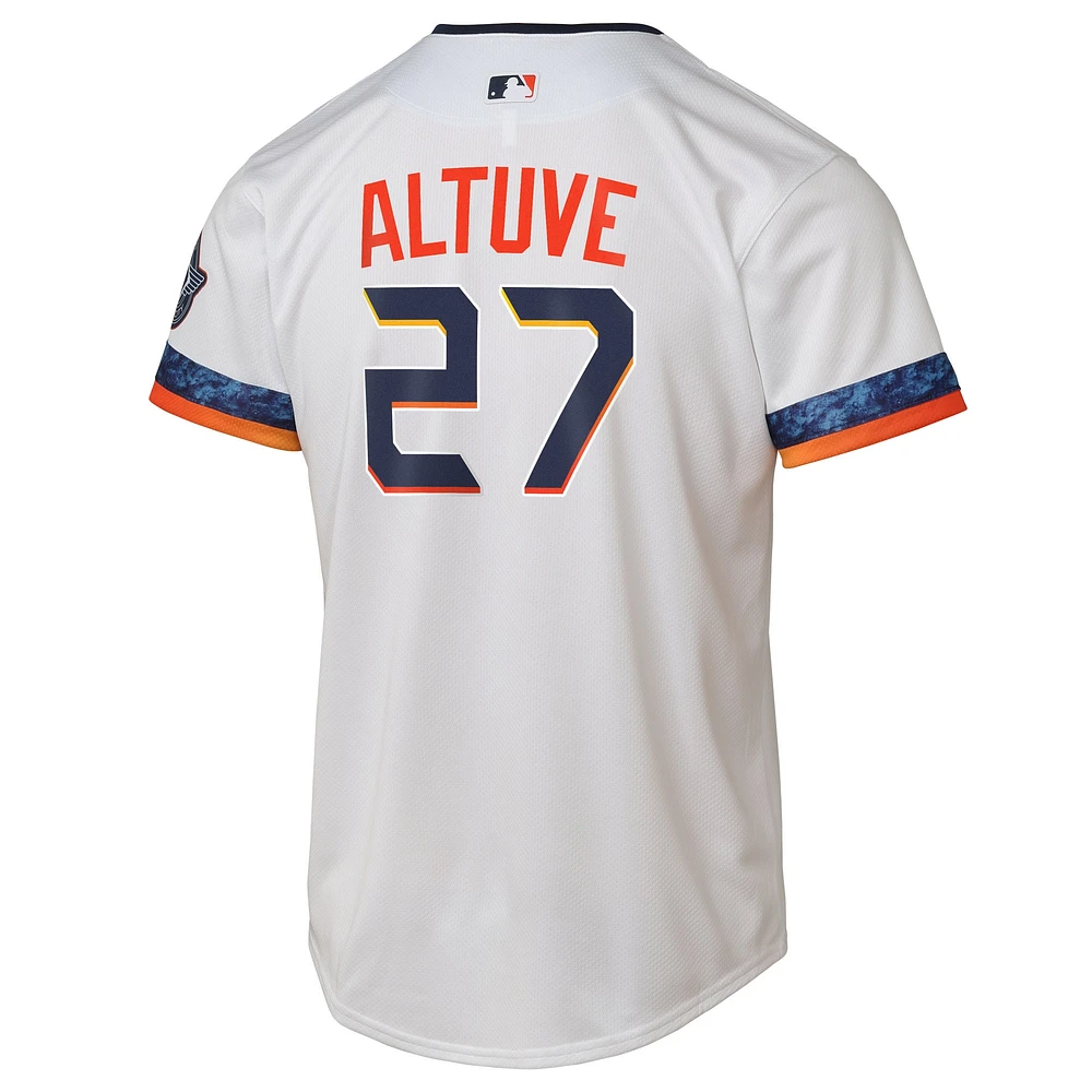 Maillot Nike Jose Altuve blanc pour jeune joueur des Astros de Houston 2025 City Connect Limited