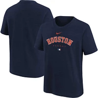 T-shirt Nike Houston Astros Authentic Collection Early Work en trois mélanges bleu marine pour jeune