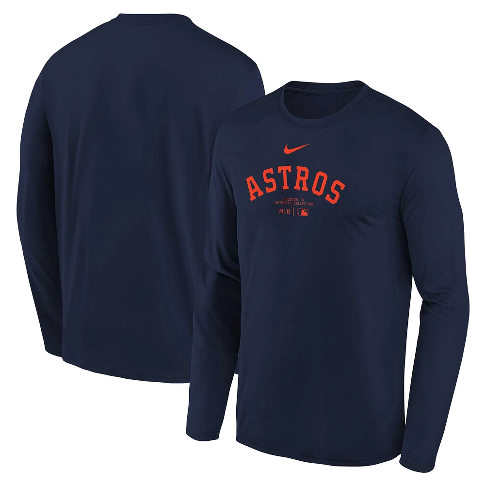 T-shirt de performance à manches longues Nike Houston Astros Authentic Collection pour jeunes