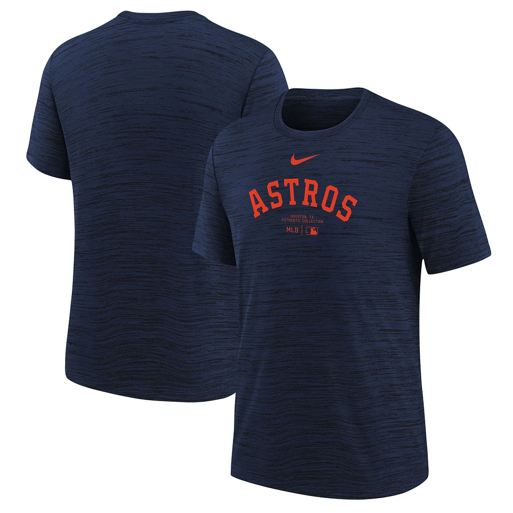 T-shirt Nike bleu marine Houston Astros Authentic Collection Practice Performance pour jeune