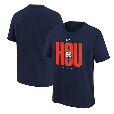 T-shirt Nike bleu marine avec tableau de bord des Astros Houston pour jeunes