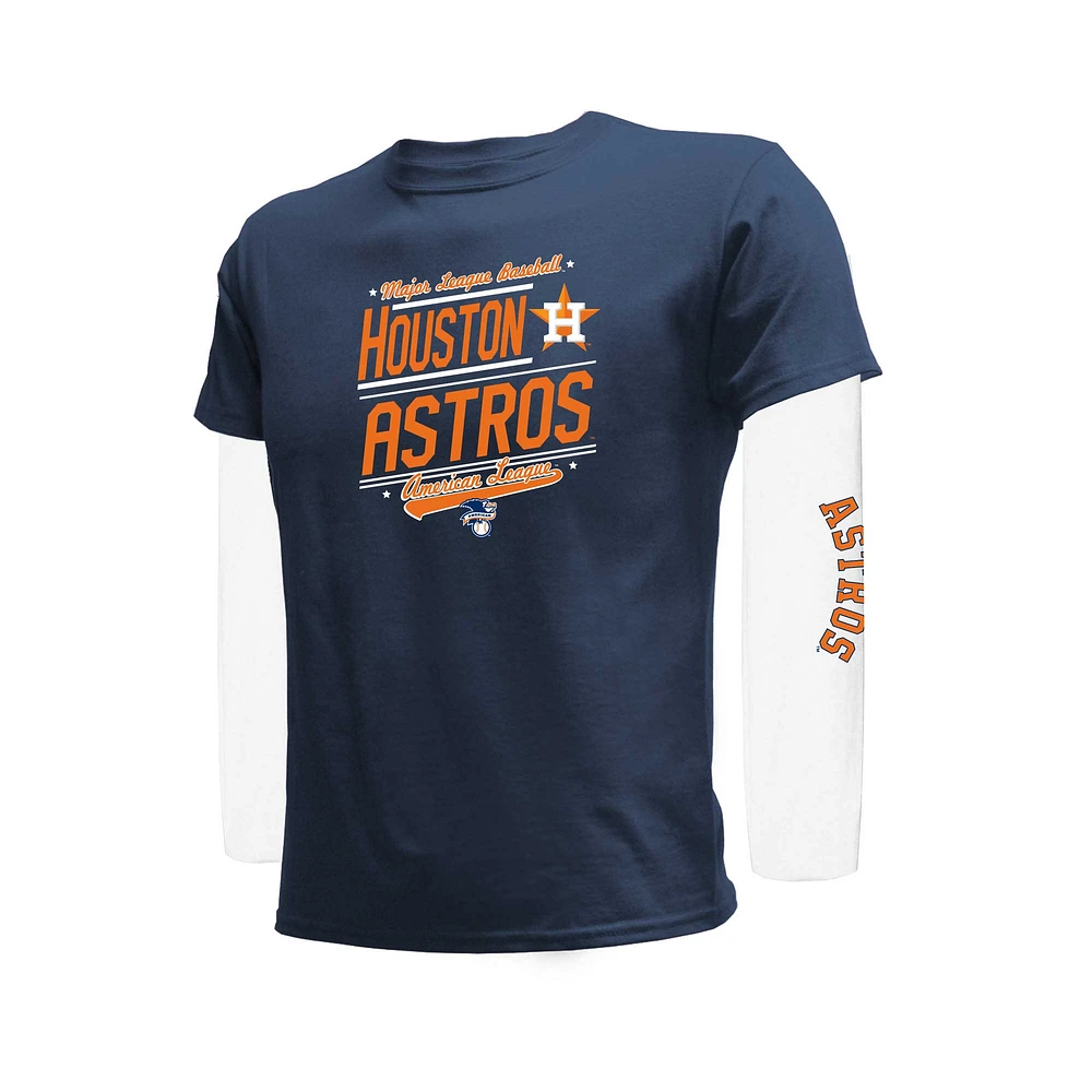 Ensemble de t-shirts bleu marine/blanc Houston Astros pour jeunes