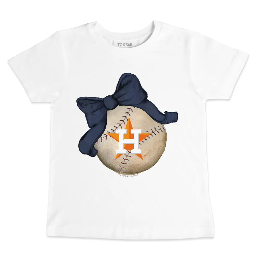 Lids Houston Astros Tiny Turnip Youth Baseball Bow T-Shirt - White