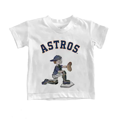 Women's Tiny Turnip White Houston Astros Baseball Tear T-Shirt Size: Large