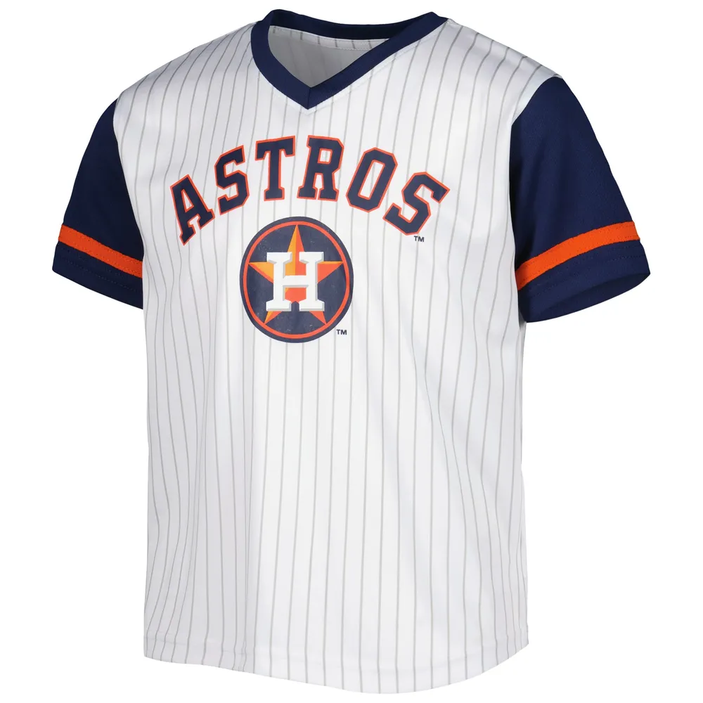 MLB Productions Youth White/Navy Houston Astros V-Neck T-Shirt