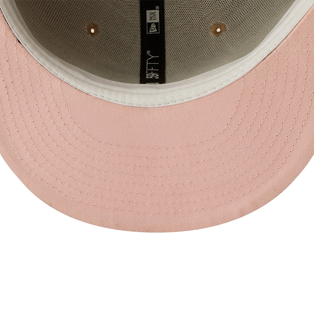 Sous-visière rose de la collection Cooperstown Houston Colt .45 pour homme New Era Tan/Olive - Casquette ajustée 59FIFTY