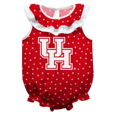 Houston Cougars Girls Infant Sleeveless Swirls Ruffle Bodysuit - Red