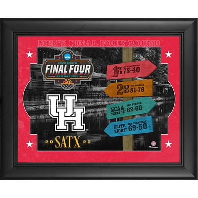 Collage encadré des Cougars de Houston (13" x 16") du tournoi de basketball masculin NCAA 2025, Final Four de March Madness