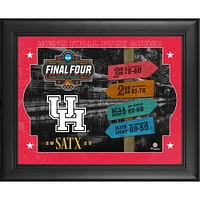 Collage encadré des Cougars de Houston (13" x 16") du tournoi de basketball masculin NCAA 2025, Final Four de March Madness