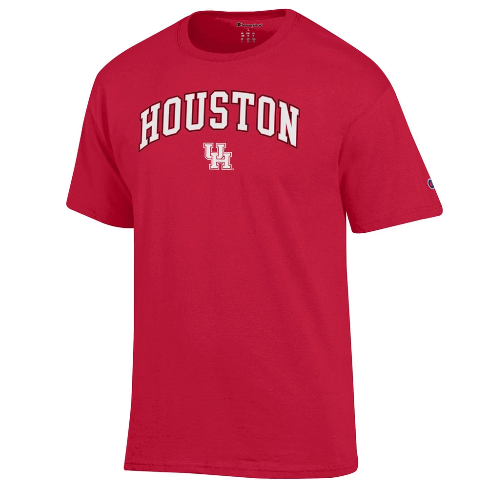 Men's Champion  Red Houston Cougars Arch Over Logo T-Shirt