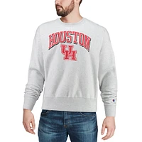 Men's Champion Gray Houston Cougars Arch Over Logo Reverse Weave Pullover Sweatshirt