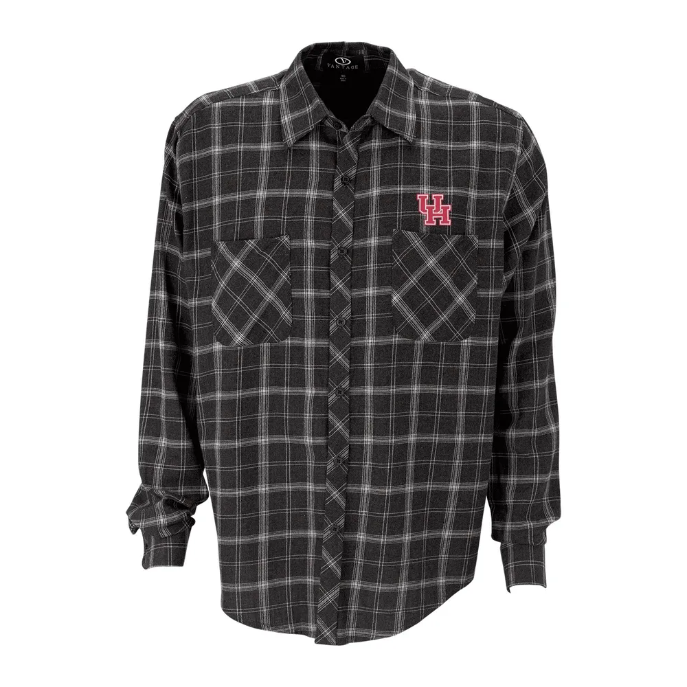 Lids Houston Cougars Brewer Flannel Button-Up Long Sleeve Shirt - Charcoal