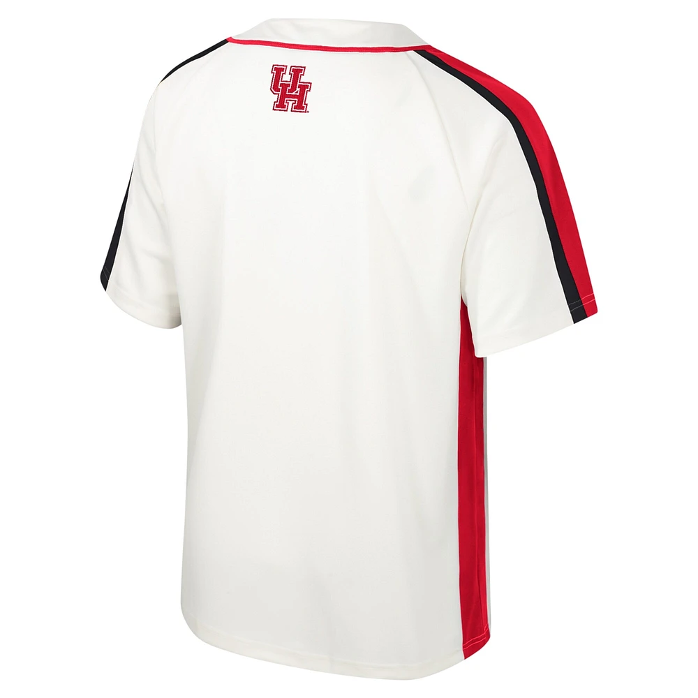 Men's Colosseum Cream Houston Cougars Ruth Button-Up Baseball Jersey