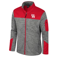 Men's Colosseum  Gray/Red Houston Cougars Guard Full-Zip Jacket