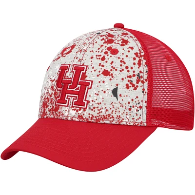 Men's Colosseum Gray/Red Houston Cougars Love Fern Trucker Snapback Hat