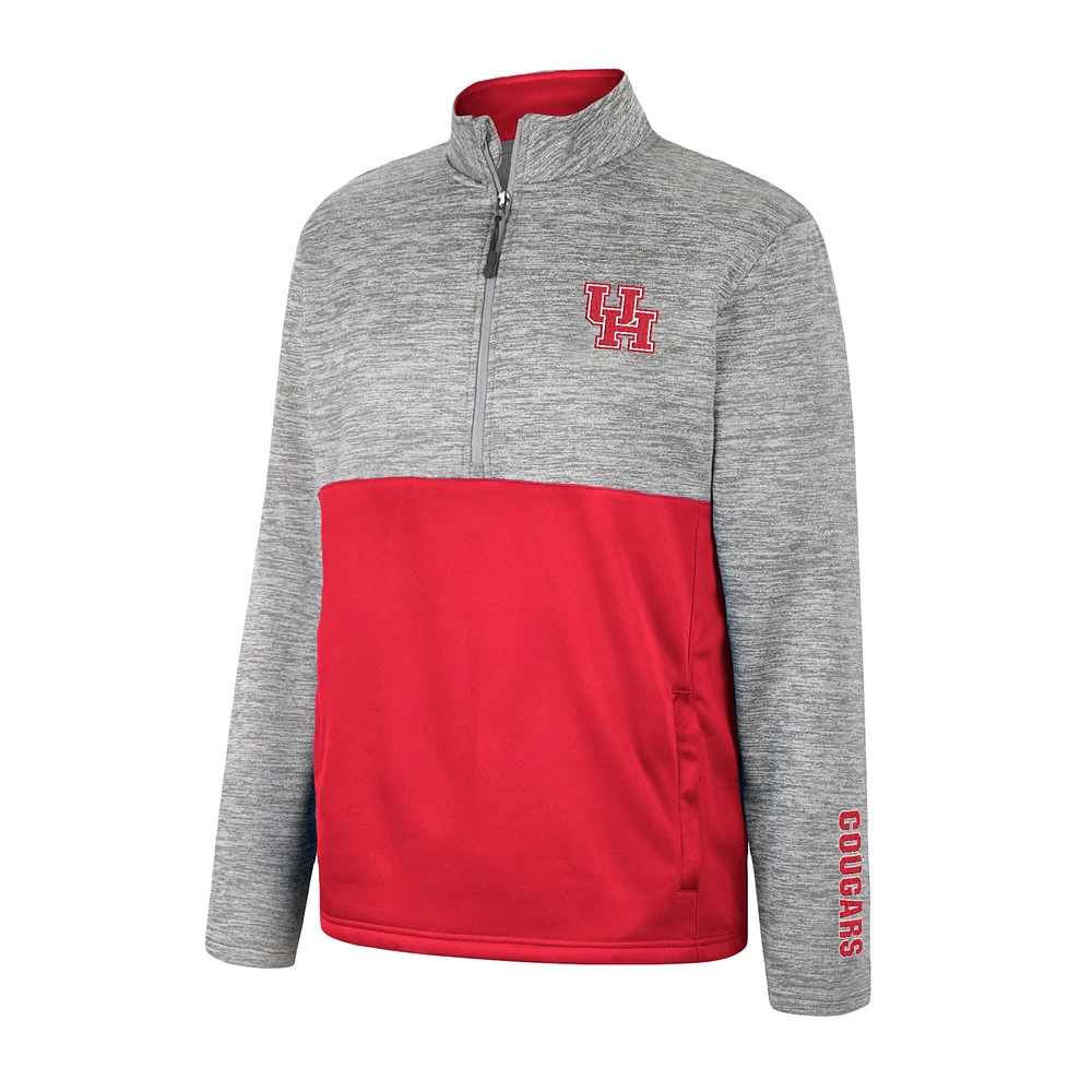 Men's Colosseum Gray Houston Cougars John Half-Zip Jacket