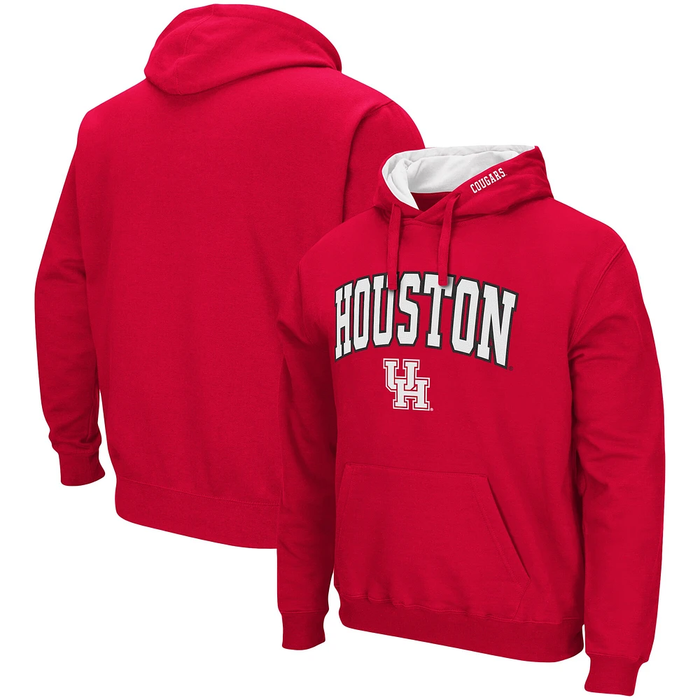 Chandail à capuchon Colosseum Red Houston Cougars pour hommes avec arc et logo