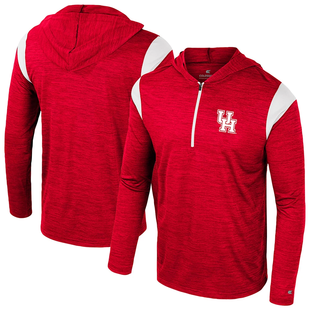 Men's Colosseum Red Houston Cougars Dozer Half-Zip Windshirt