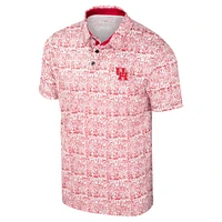 Men's Colosseum Red Houston Cougars It's Time! Allover Print Polo