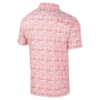 Men's Colosseum Red Houston Cougars It's Time! Allover Print Polo