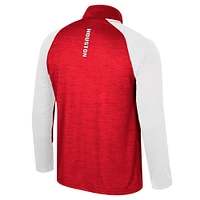 Men's Colosseum Red Houston Cougars Langmore Raglan Quarter-Zip Top