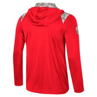 Veste à capuche glissière quart de tour pour homme Colosseum Red Houston Cougars OHT Military Appreciation