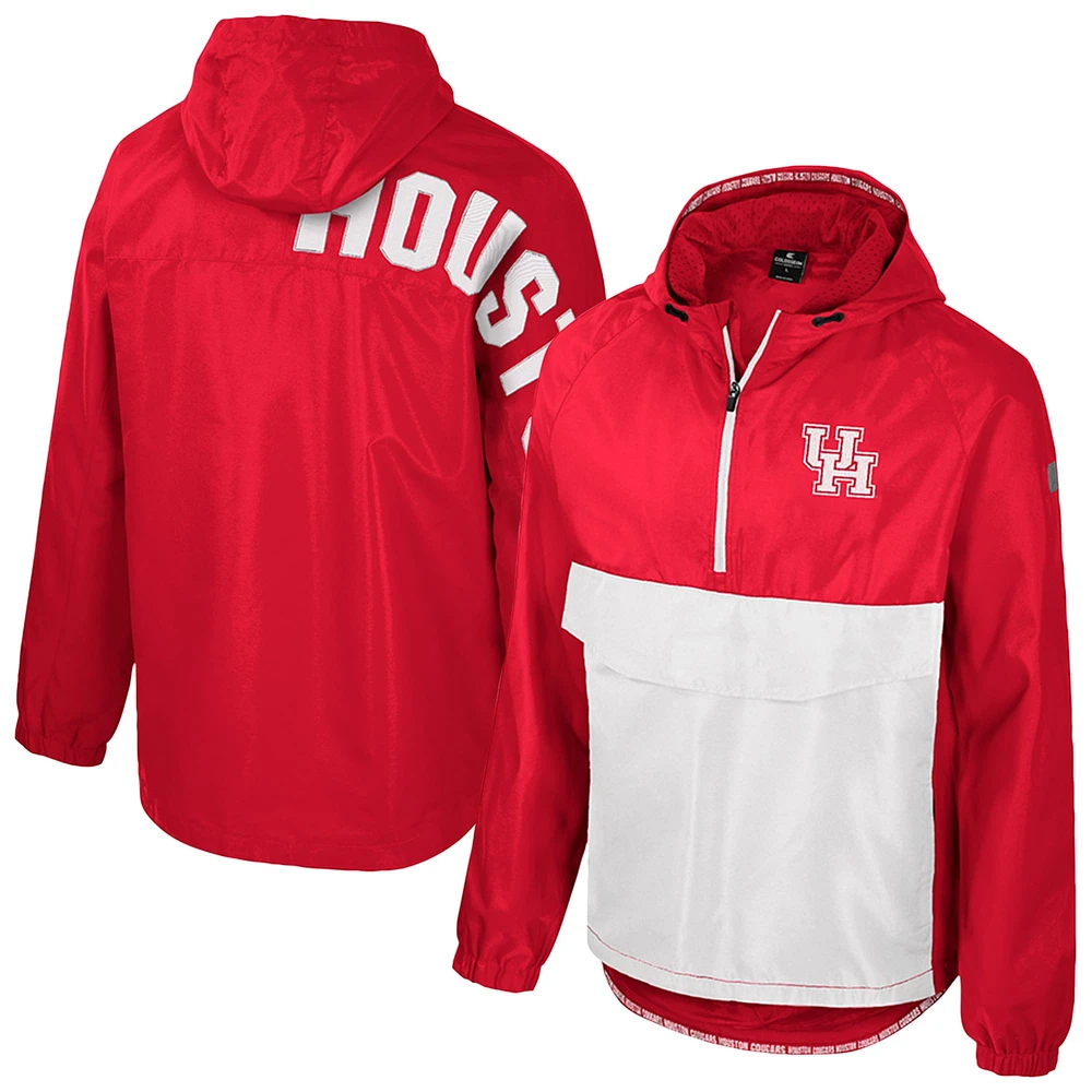 Men's Colosseum  Red Houston Cougars Reloaded Anorak Half-Zip Jacket