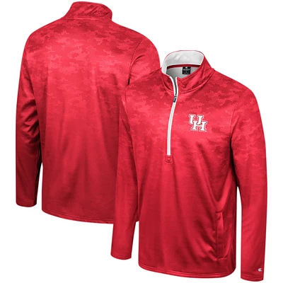 Men's Colosseum  Red Houston Cougars The Machine Half-Zip Jacket