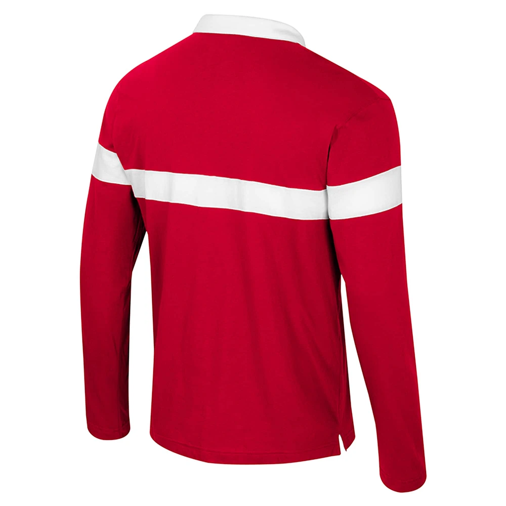 Polo à manches longues rouge Colosseum pour homme Houston Cougars Too Cool For School