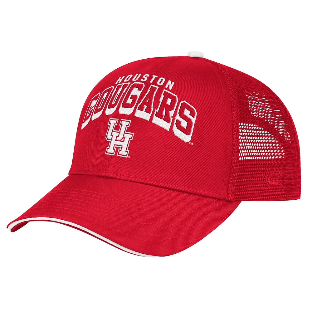 Men's Colosseum Red Houston Cougars Wyatt Primary Team Trucker Adjustable Hat