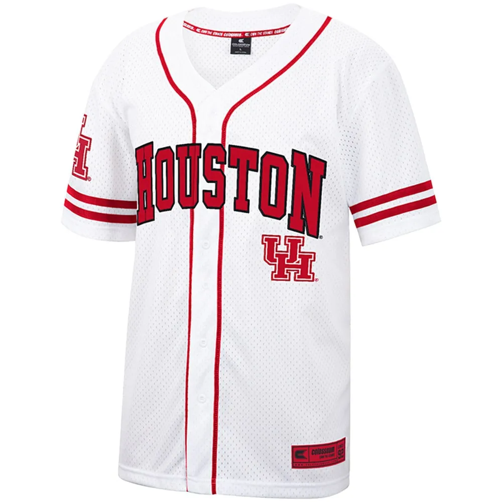 Men's Colosseum Houston Cougars Free Spirited Mesh Button-Up Baseball Jersey